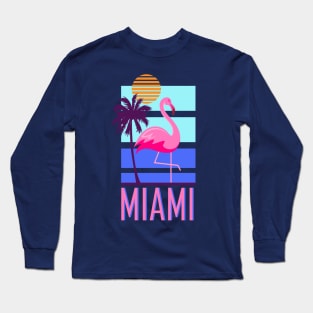 Miami Florida Flamingo Long Sleeve T-Shirt